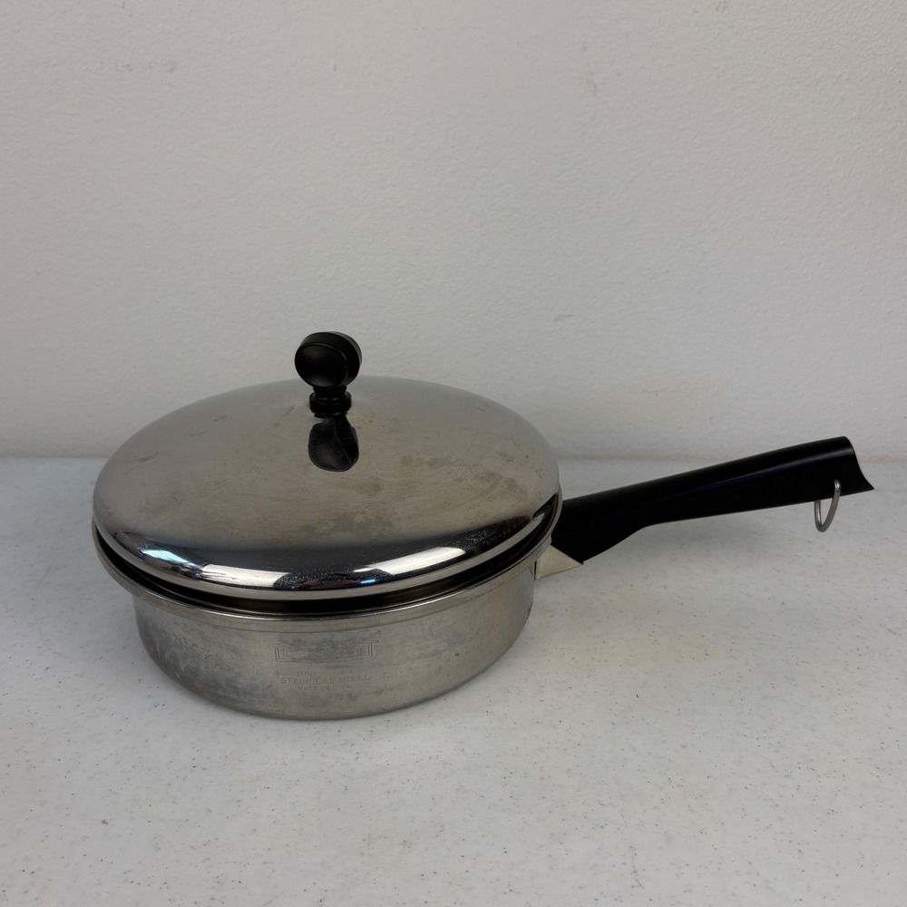 Emdeko 3-Ply 18-8 Stainless 8.5" Skillet Sauté Pan USA w/lid (not original)‎